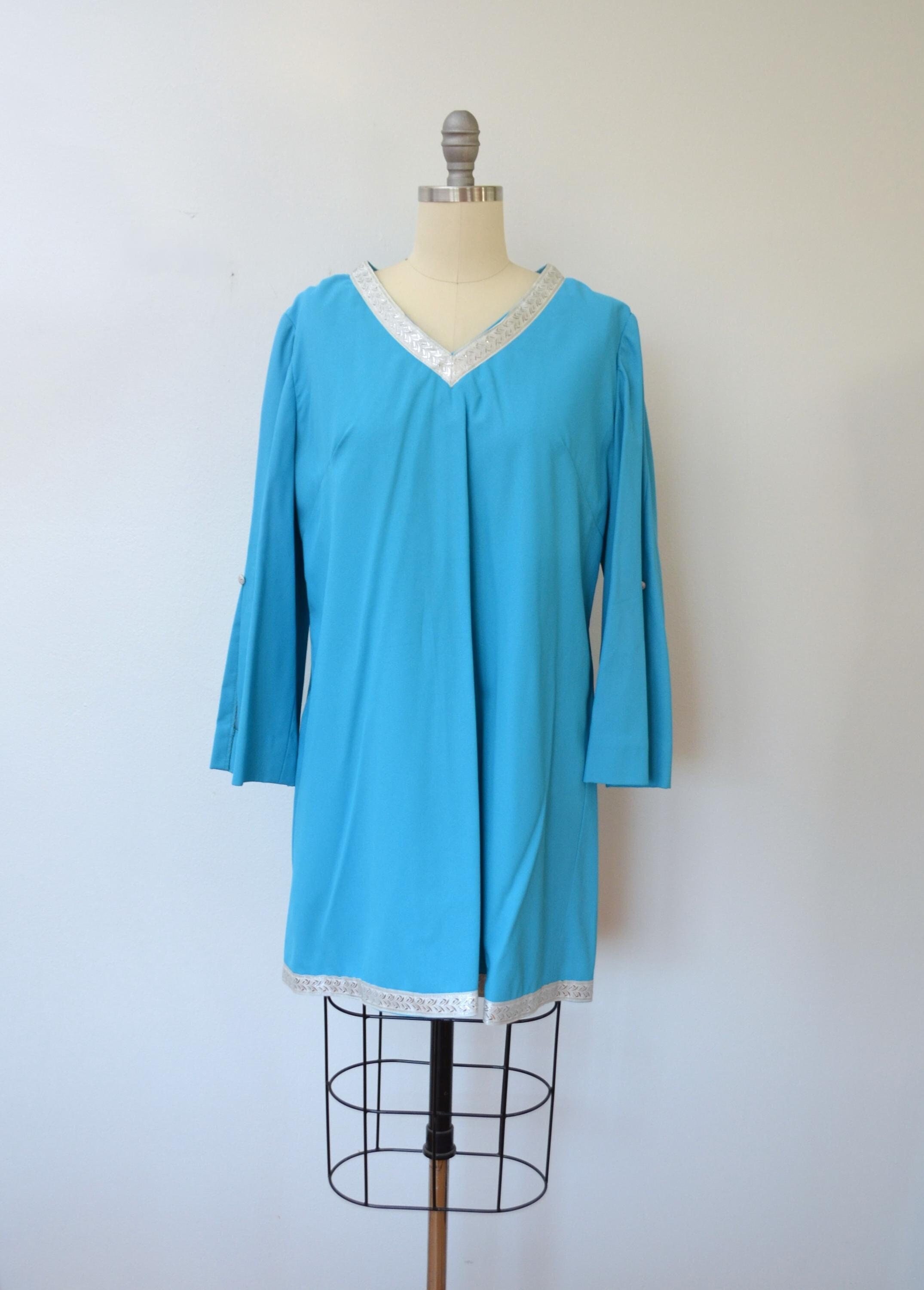 Teal Silver Dress - Etsy