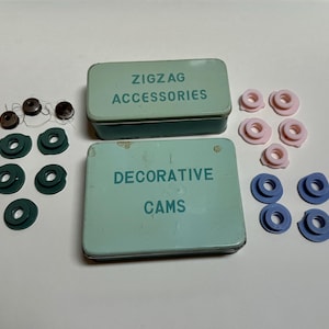 Vintage Metal Sewing Boxes with Accessories