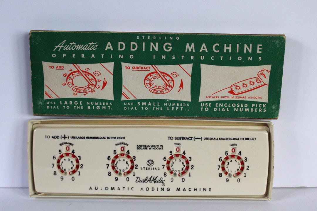 Vintage Sterling Automatic Adding Machine No. 565 Made in USA Add and ...