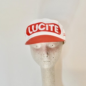 Vintage LUCITE Menards painters cap hat Made in USA