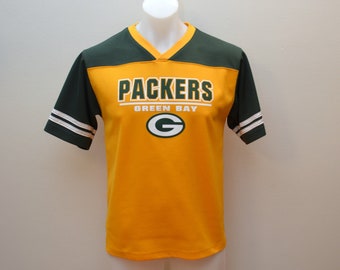 on sale Vintage T-Shirt Green Bay Packers Jersey Style Short Sleeve Shirt Youth XXL