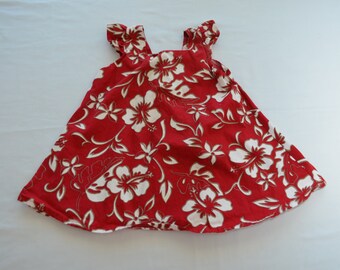 last chance Vintage Hawaiian Toddler Dress Size 3T Red and White Hilo Hattie Hawaiian Original