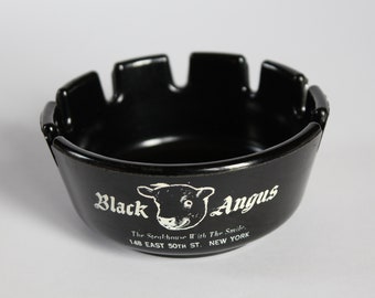 Vintage Black Angus Steakhouse Ashtray Souvenir Advertising Ashtray New York