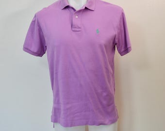 last chance Vintage Ralph Lauren POLO shirt size Small 2 buttons PURPLE