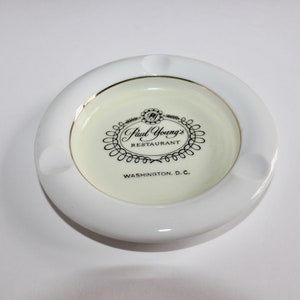 Vintage PAUL YOUNG'S RESTAURANT ceramic ashtray advertising Washington Dc