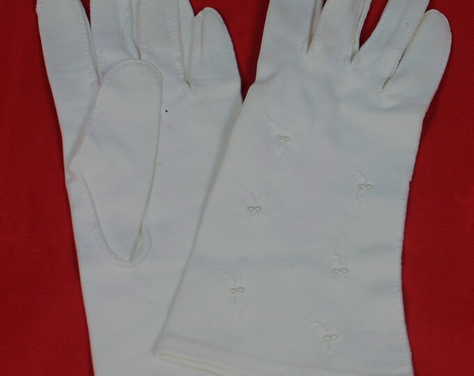 Vintage Gloves Women's White Cotton Dress Gloves by Tildy Etsy