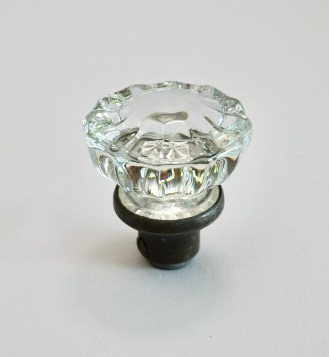 ヴィンテージアンティークガラス12ポイントドアノブドアハードウェア