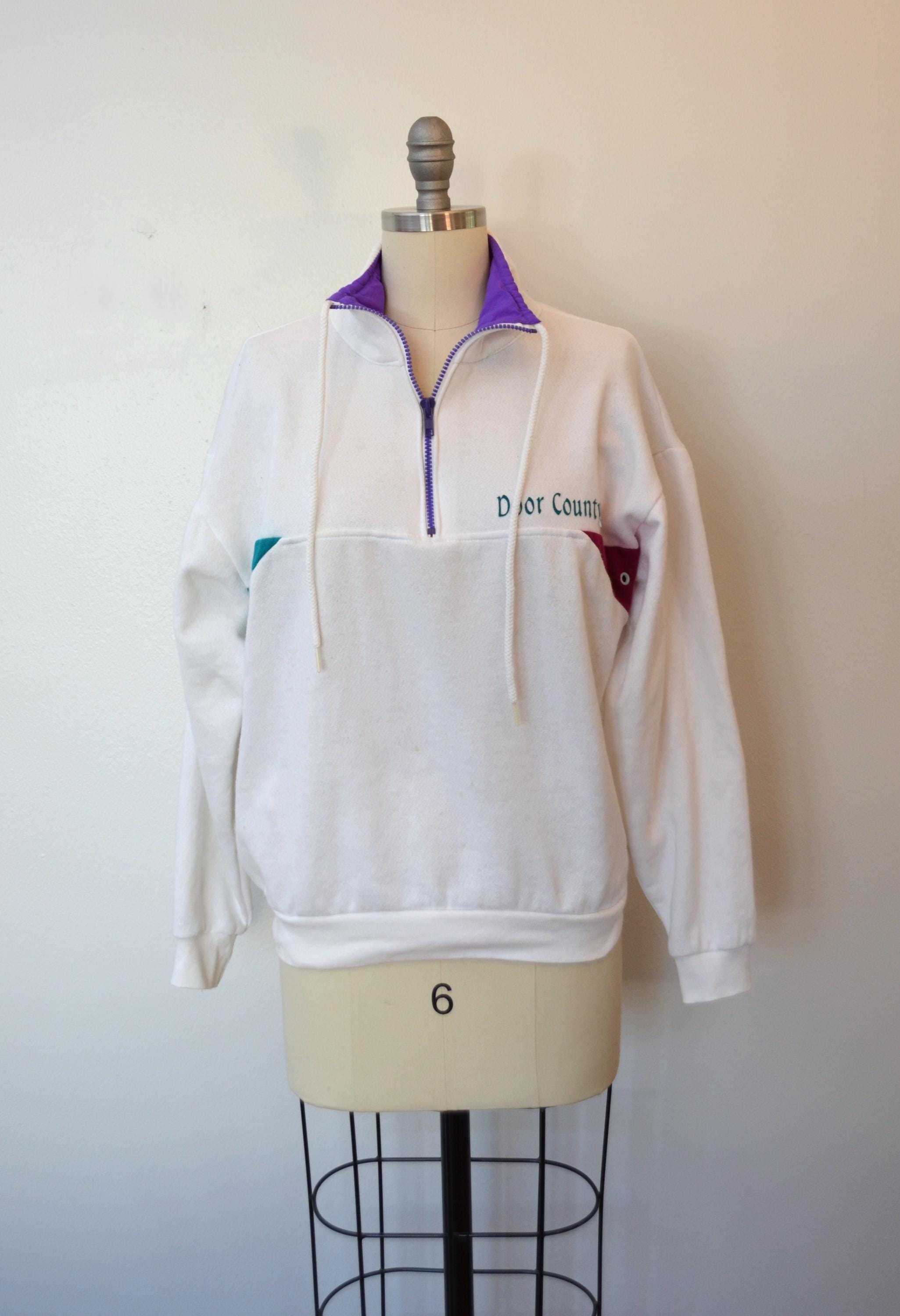 Vintage Half Zip - Etsy 80s 90s EURO embroidery half-zip sweat 