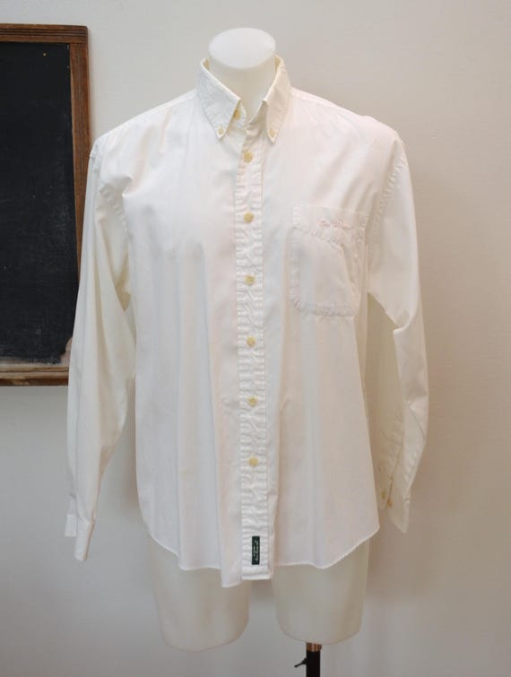 Ben Sherman, Men's White Button Down Ben Sherman Long Sleeve Dress Shirt Size Medium
