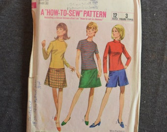 Vintage PATTERN Simplicity 7218 Women's Blouse, Skirt and Pantskirt Jumpsuit Copyright 1967 Size 18