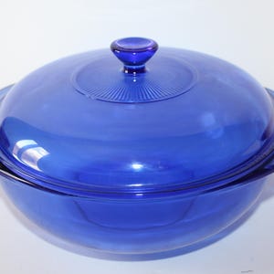 On Sale Vintage PYREX Cobalt Blue Glass Covered Casserole Dish - Main Image