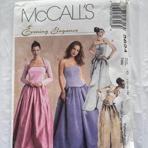 on sale Vintage Sewing Pattern McCall&#39;s 2624 Evening Elegance Formal Shrug, Top and Full Skirt Copyright 2000 Size 10-12-14