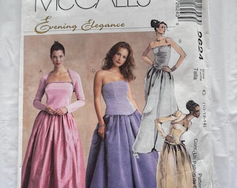 on sale Vintage Sewing Pattern McCall&#39;s 2624 Evening Elegance Formal Shrug, Top and Full Skirt Copyright 2000 Size 10-12-14