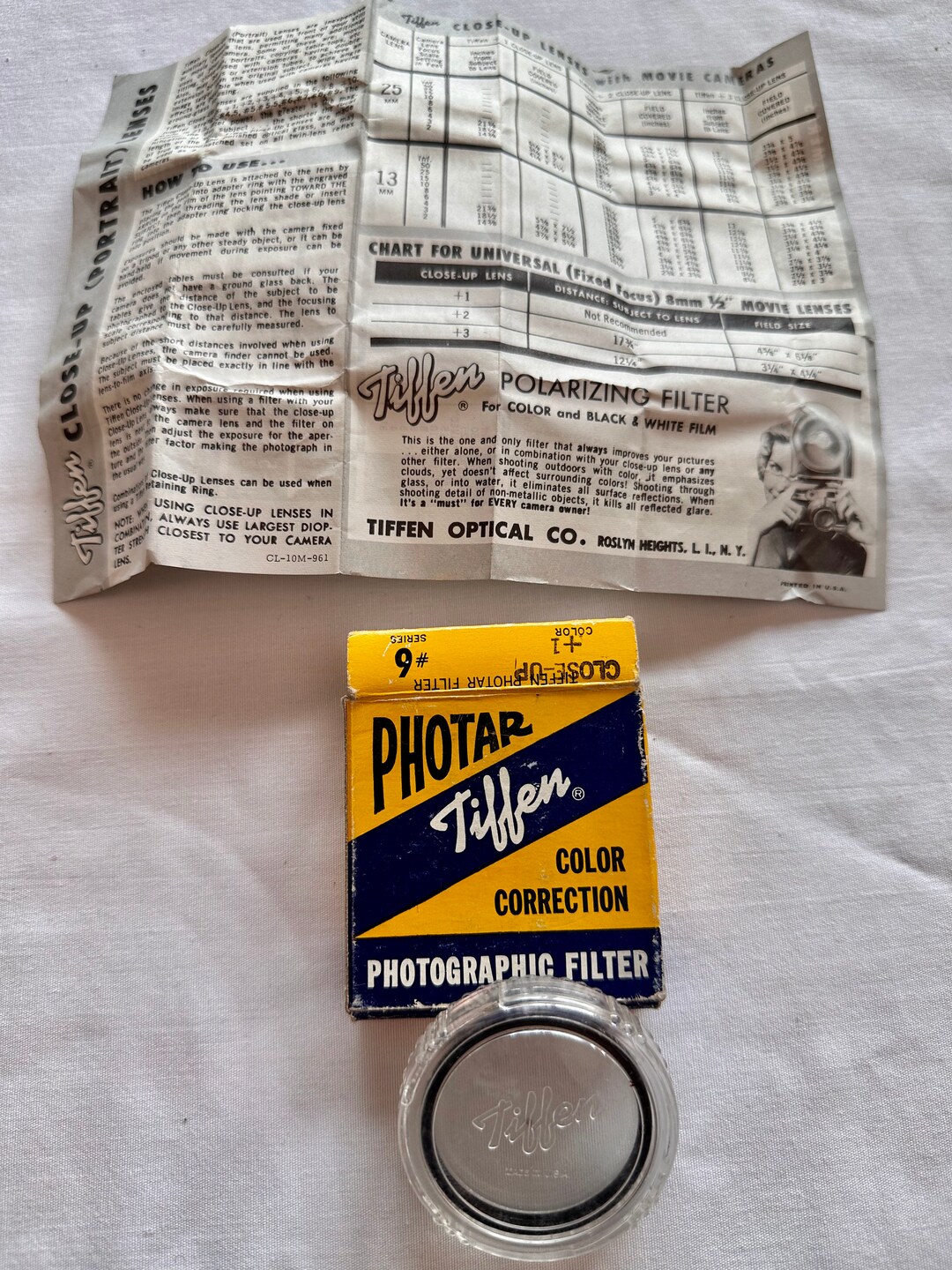 Filtres d'objectif vintage Tiffen Photar jaune 1 série #6 & 81C série