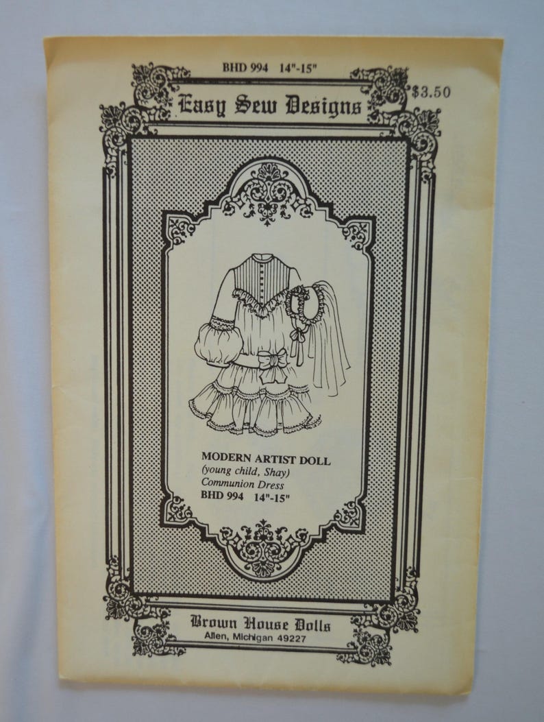 Easy Robe Sewing Pattern Patrons de vêtements pour poupées Brown House faciles à coudre, pour ...