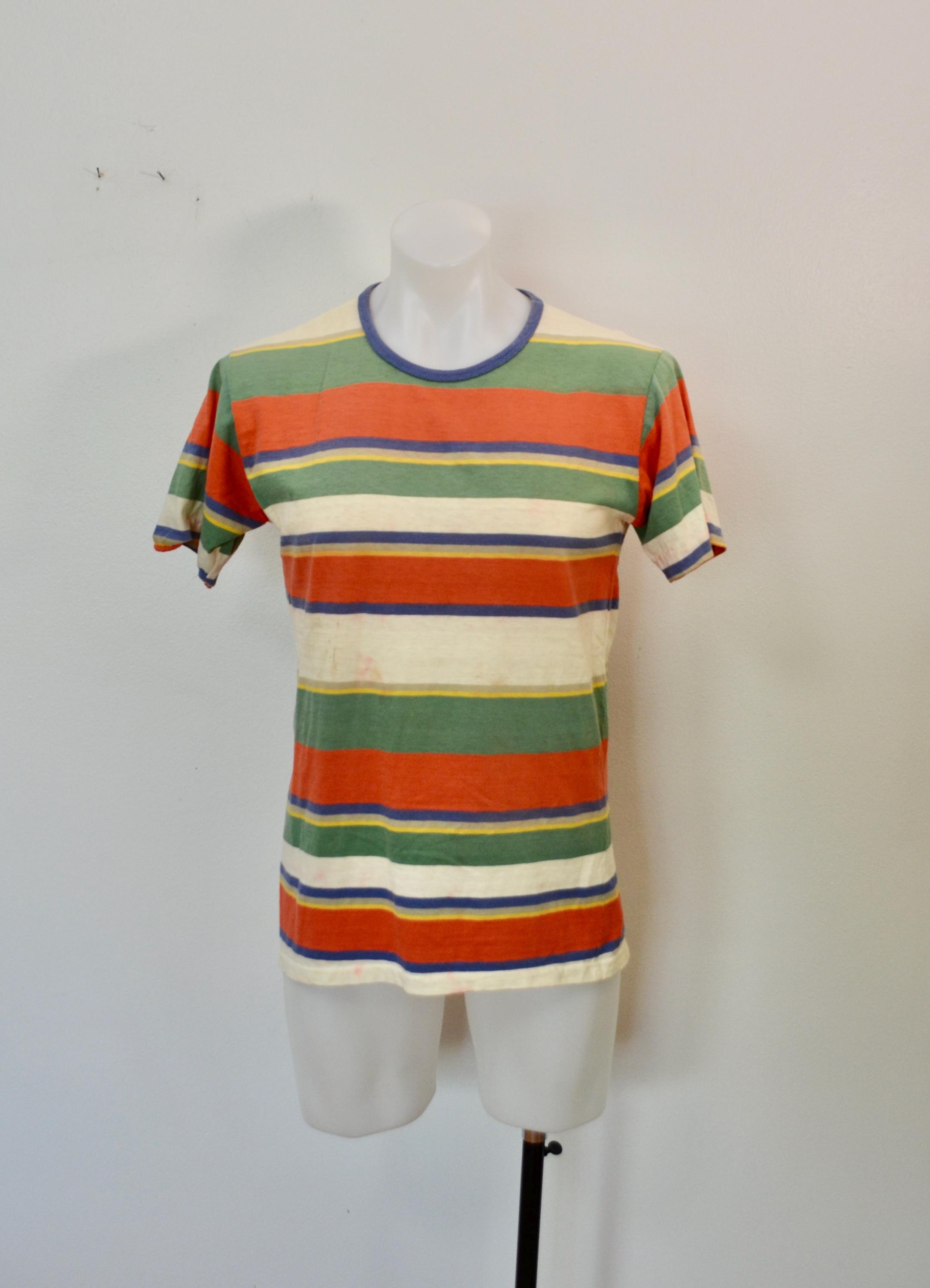 トップス vintage Euro cotton stripe shirt 60s 70s トップス vintage Euro cotton stripe shirt 60s 70s il_1080xN