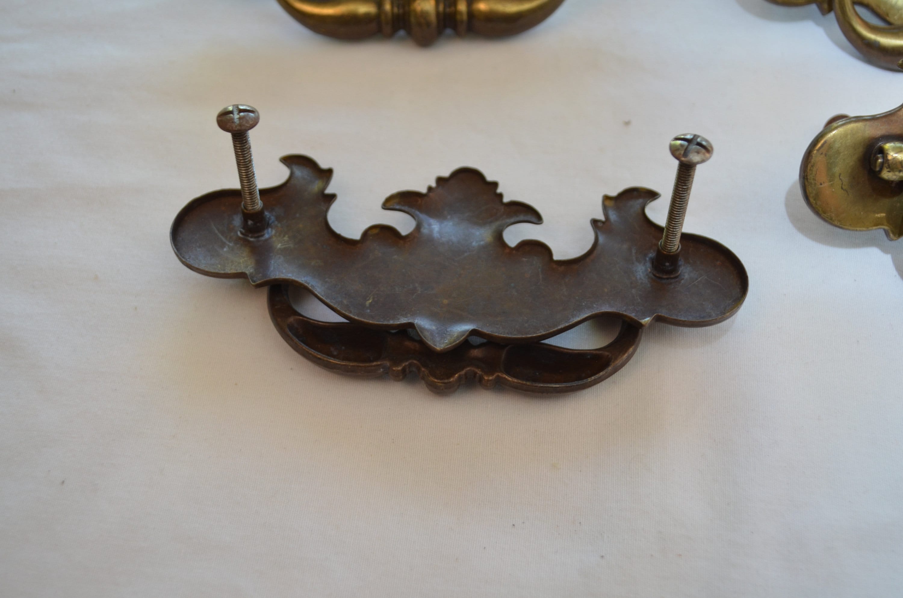 Goo-Ki Paquete de 6 tiradores de latón antiguo para cajones de gabinete,  agujero de 12.6 pulgadas, aleación de zinc maciza, barra de bronce vintage