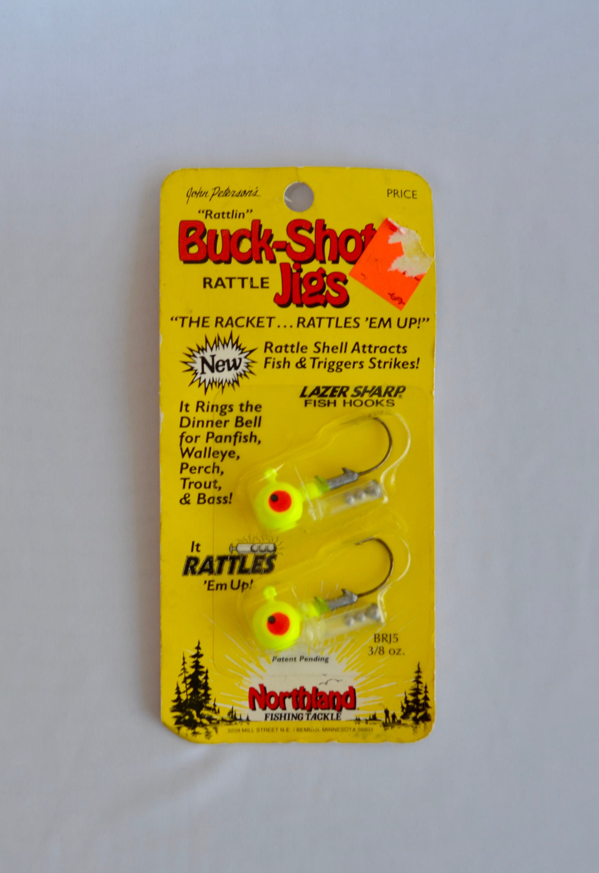 Vintage Buck-shot Rattle JIGS Fishing Lure in Package Nos Made in