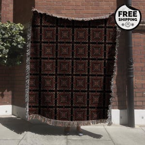 Coperta tessuta Tatreez tradizionale Jenin in 100% cotone / Decorazione mediorientale / Decorazione regalo palestinese / Regalo per la casa palestinese