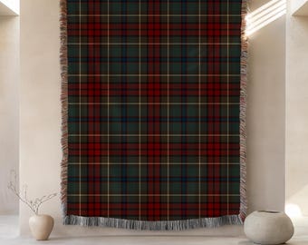 Manta tejida 100% algodón inspirada en Ralph Lauren / Manta a cuadros vintage / Decoración navideña, regalo para el Día de la Madre