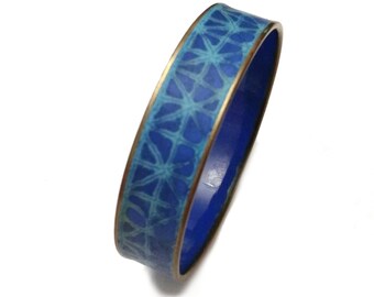 Eva Hidström Bracelet, Eames Era Enamel Bangle Bracelet, 1950s Mid Century Finland Designer Jewelry Art, Vintage Handmade Artisan Bracelet