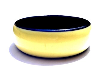 Art Deco French Galalith Bangle, Navy Blue & Cream Galalith Bracelet, Rare Antique Plastic Bracelet, 1920s Jewelry, Vintage Bangle Bracelet
