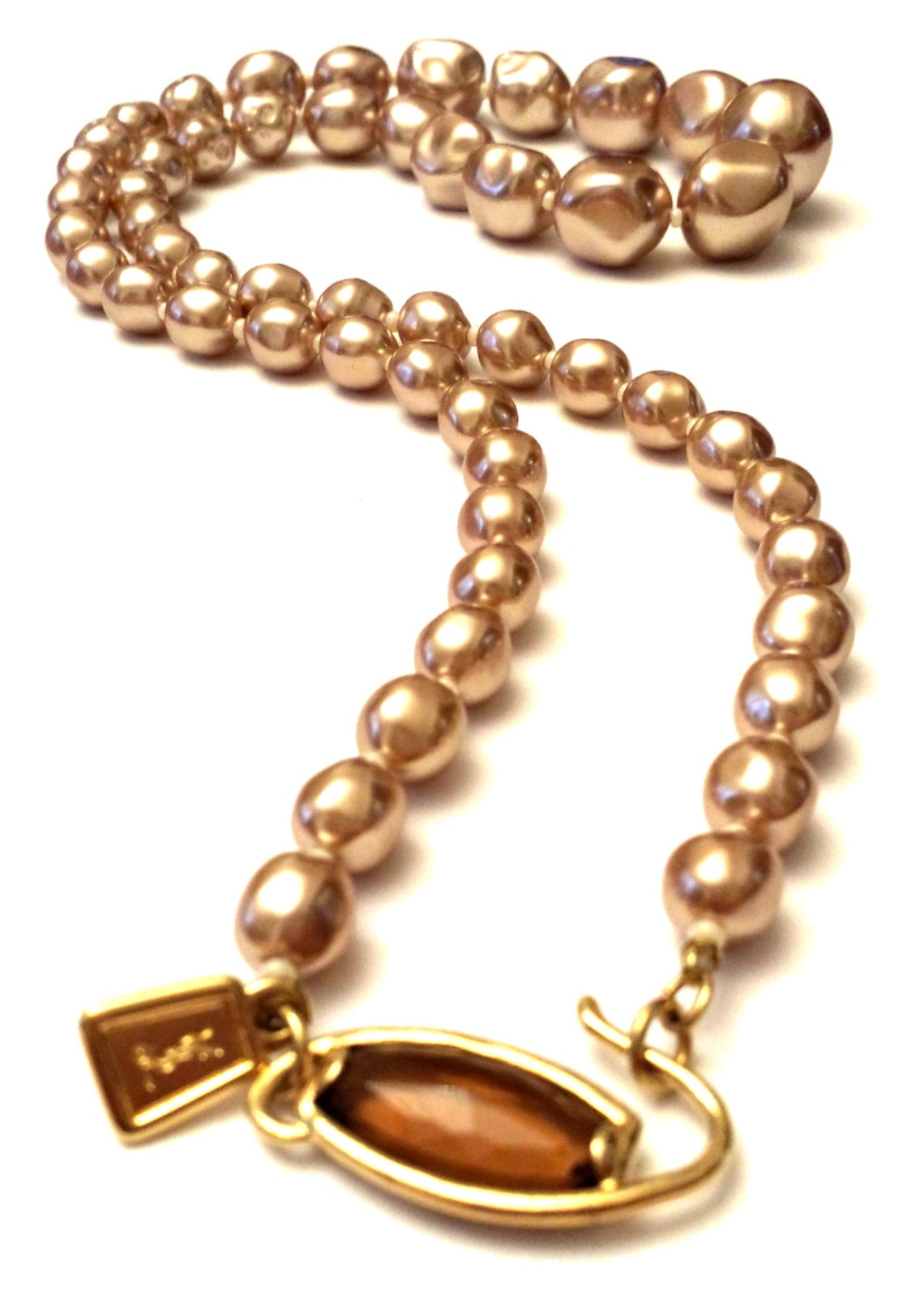 YSL Pearl Necklace Yves Saint Laurent Baroque Pearls Etsy UK
