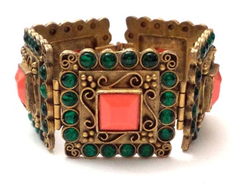 Masion de Fou Bracelet, High End Costume Jewelry Couture Bracelet, New York Designer Bracelet Couture Avant Garde Mod 1960s Designer Jewelry