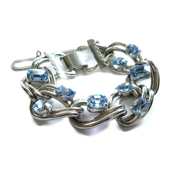 Weiss Sparkling Shades of Blue Prong Set Crystal Rhinestone