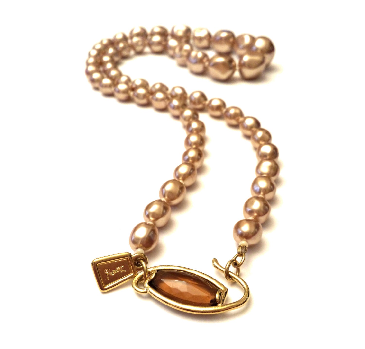 YSL Pearl Necklace Yves Saint Laurent Baroque Pearls Graduated