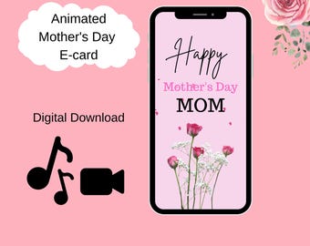 Tarjeta electrónica animada floral para el Día de la Madre (Descarga digital)