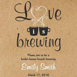 Love is Brewing Bridal Shower Wedding Engagement Party Invitation Coffee Themed Printable Digital Download image 1