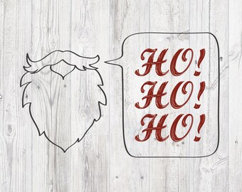 Ho ho ho Printable Wall Art, Santa Claus Wall Art, Christmas Sign, Holiday typography decor, farmhouse decor - Instant Download