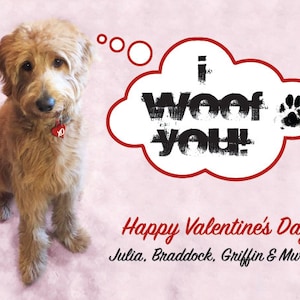 Cartão de Dia dos Namorados para Cachorro e Gato PERSONALIZADO • Eu Woof You • Você e Meow • Pugs e Beijos • Dia dos Namorados da Classe Infantil para Impressão • Dia dos Namorados da Escola Infantil