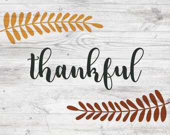 Thankful Printable Wall Art | Thankful Farmhouse Decor | Digital Download | Country Home | Rustic Wood