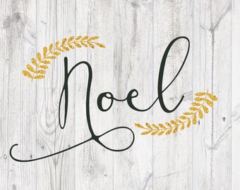 NOEL Arte de pared imprimible, signo de Navidad, decoración navideña, decoración navideña de granja - Descarga instantánea