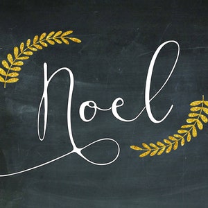 NOEL Arte de pared imprimible, letrero de pizarra de Navidad, decoración navideña, decoración navideña de granja - Descarga instantánea