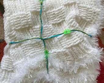 Homemade Hand-Crocheted Irish Baby Blanket