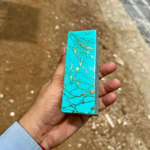 Golden Spiderweb Turquoise Composite Gem Block | Premium Lapidary Material for Native Jewelry, Rings, Cabochons & Silversmith Work