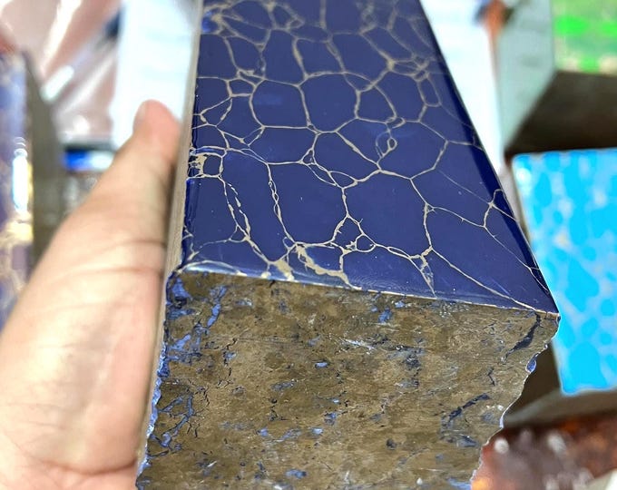 Blue Copper Bricks Gemstone Rough