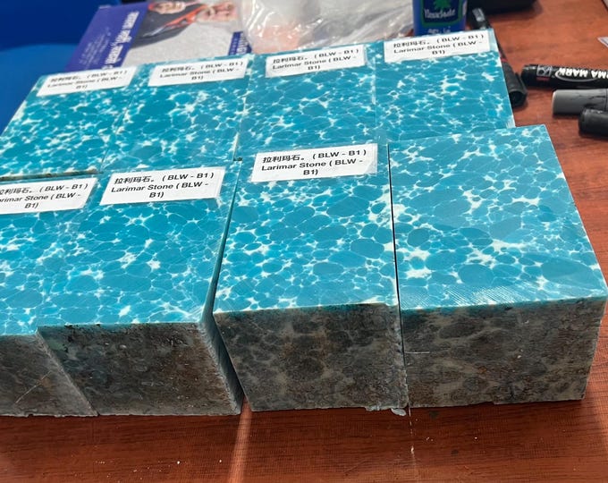 Synthetic Blue Larimar Gemstone Stone: 4x3x3 inch