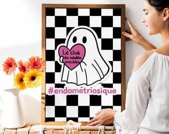 Endometriosis Printable Poster – Bohoo “Endo Queen” – Funny Wall Decor
