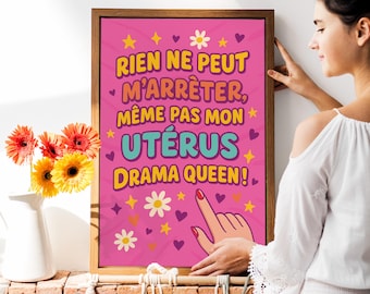 Endometriosis Printable Poster – Drama “The Endo Queen” – Humorous Wall Decor
