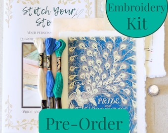 PRE-ORDER Pride and Prejudice Storybook Print Embroidery Kit, Jane Austen Craft (5"x7")