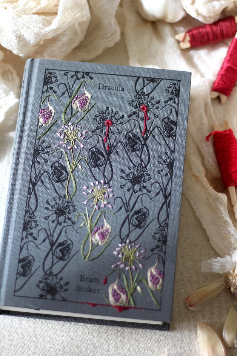 Dracula Book Embroidery, Hand Stitched Cover, Altered Book Art - Etsy ...