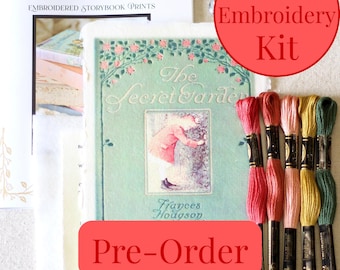 PRE-ORDER The Secret Garden -Flora- Storybook Print Embroidery Kit, Craft Kit (5"x7")