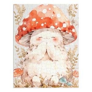 Whimsical Mushroom Jigsaw Puzzle with Tin - Perfect Gift for Animal Lovers, Family Fun, Home Decor, and Kids&#39; Activities