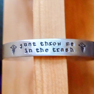 Just Throw Me in the Trash Medical Alert Bracelet . Funny Bracelet - Funny Jewelry . Funny Medical Alert . Funny Best Friend Gift . Under 25