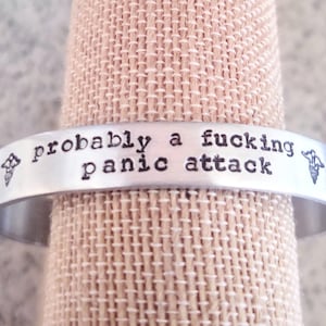 Panic Attack Medical Alert Bracelet . Funny Bracelet - Funny Jewelry . Funny Medical Alert . Mental Health Jewelry .  Anxiety Bracelet