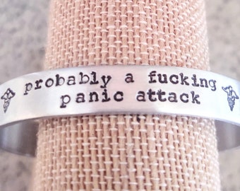 Panic Attack Medical Alert Bracelet . Funny Bracelet - Funny Jewelry . Funny Medical Alert . Mental Health Jewelry .  Anxiety Bracelet